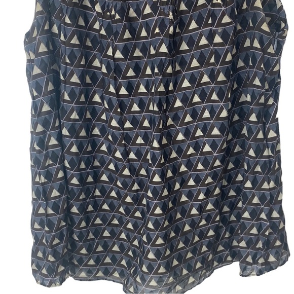 Twinkle by Wenlan by Anthropologie flutter blouse silk geometric print ruffle 4 - Picture 7 of 10